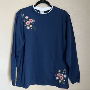 Blair - Women’s Sweatshirt with Flowers - Size M
